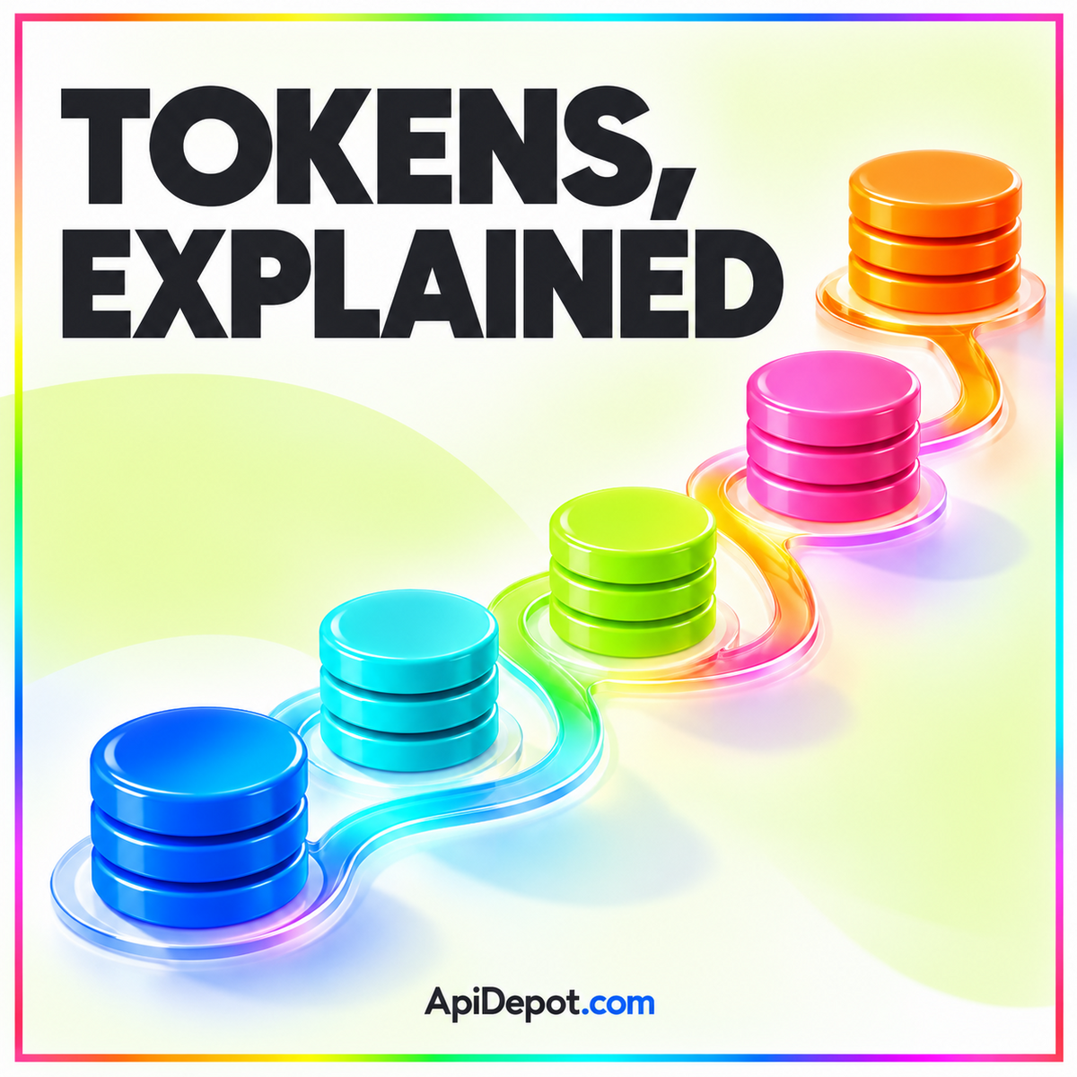 LLM Token API Depot — colorful ApiDepot.com learning artwork